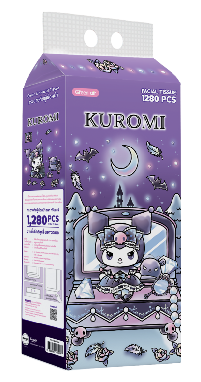 กระดาษเช็ดหน้า 1,280 แผ่น Kuromi